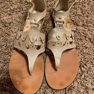 Vince Camuto gold thong sandal. Size 9